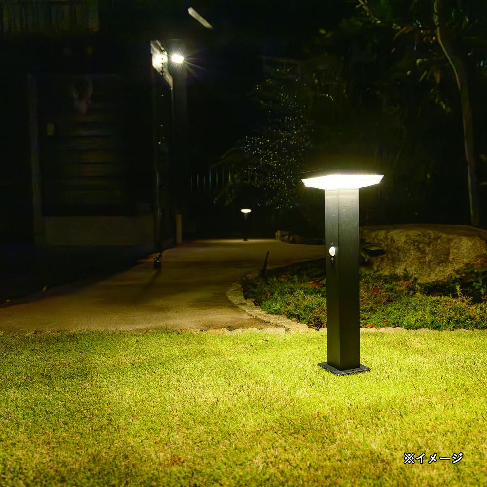 カイン ガーデンソーラーセンサーライト 7.5W 角 ブラック | ガーデン