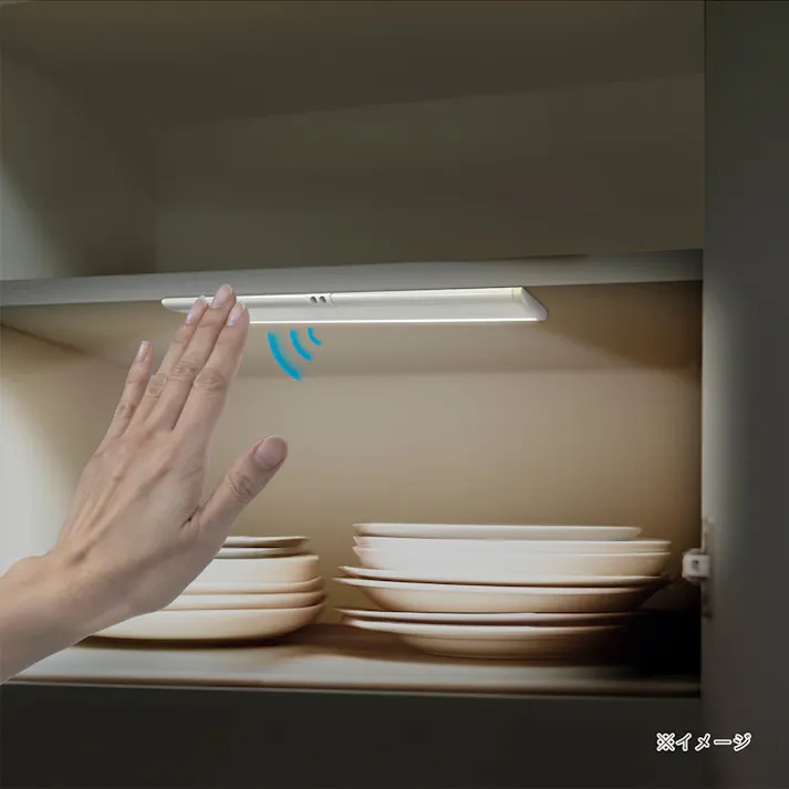 RITEX ムサシ 充電式 うすうすタッチレスセンサーライト ASC-805 50ルーメン 防犯 マグネット・直置き 手かざし点灯