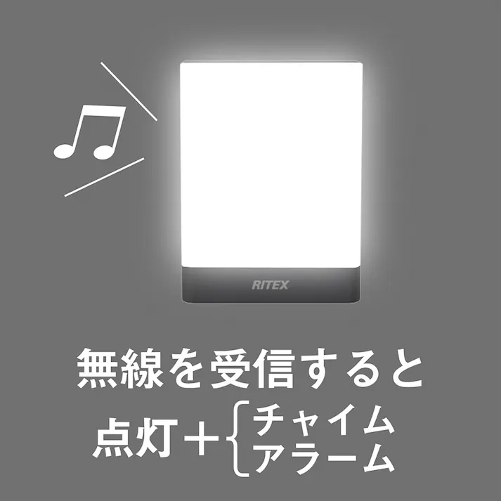 RITEX 電池式ワイヤレス連動チャイム&ライト 受信タイプ W-650