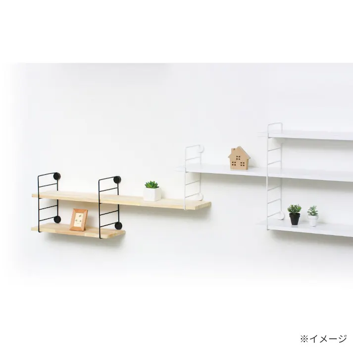 atHome 石こうボードにつけられる奥行15cmのシェルフ ワイヤーシェルフ ロングタイプ ブラック AP-3006B