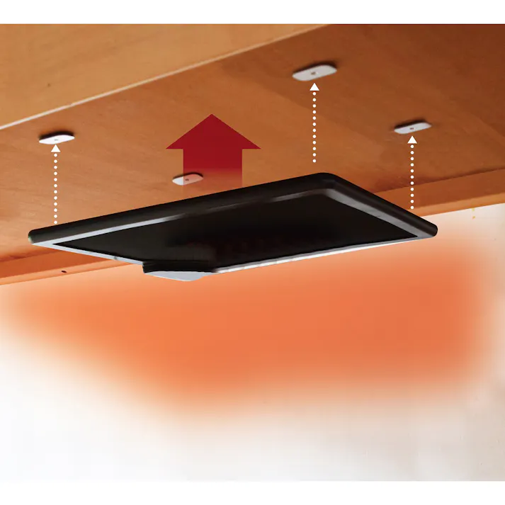 TEKNOS テクノス テーブルヒーター カーボンタイプ 人感センサー付 ブラック DH-450 マグネットで簡単取付 幅45cm 奥行35cm 高さ3cm