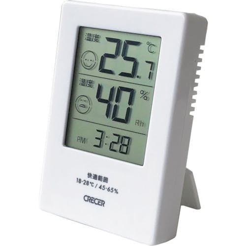 クレセル デジタル温湿度計 Facy~フェイシー~ CR-2600W 温湿度計 クレセル デジタル温湿度計 Facy~フェイシー~ CR-2600W 温湿度計