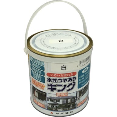 【CAINZ-DASH】シントーファミリー 建物用塗料（水性）　つやありキング　白　０．７Ｌ 4402-0.7【別送品】