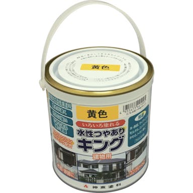 【CAINZ-DASH】シントーファミリー 建物用塗料（水性）　つやありキング　黄色　０．７Ｌ 4409-0.7【別送品】