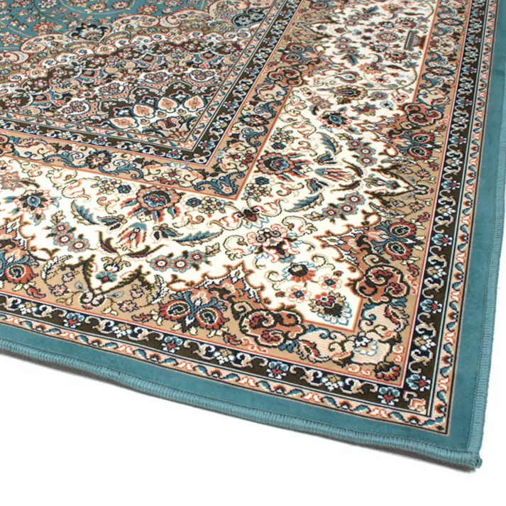 転写プリントラグ ターコイズ 140×200cm