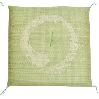 水拭きできる い草風座布団 円相 グリーン 55×55cm