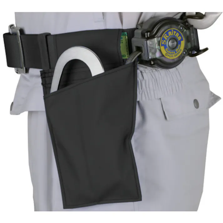 【CAINZ-DASH】藤井電工 胴ベルト型墜落制止用器具用ロープ収納袋 MR-46 黒色 120mm×200mm ナイロン帆布製 MR-46-BLK-HD【別送品】