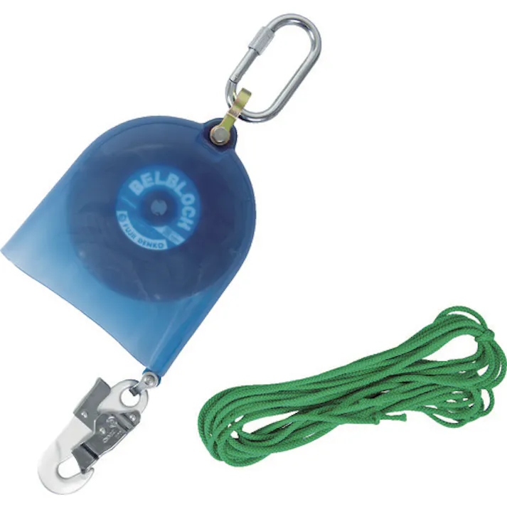 【CAINZ-DASH】藤井電工 ベルト巻取式墜落防止器具 ベルブロック ショックアブソーバなし ベルト幅18mm×長さ5.7m BB-60-SN-RC(引寄せロープ・雨除けカバー付き) BB-60-SN-RC-BX【別送品】