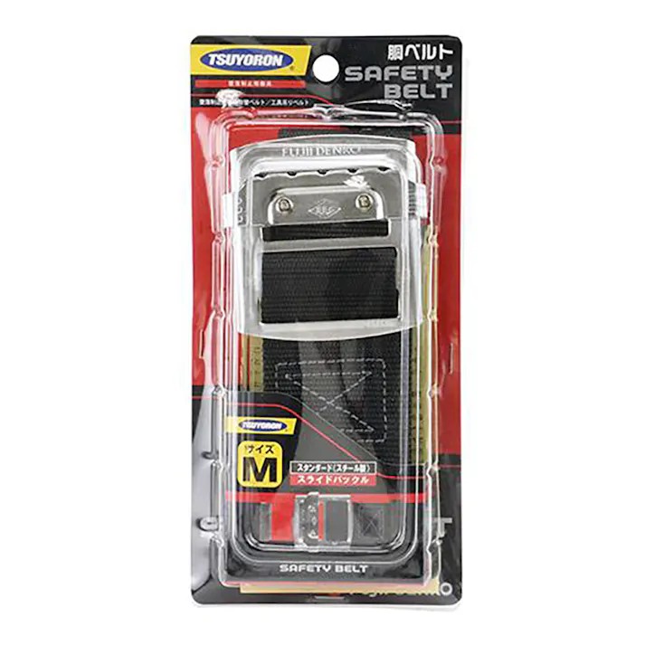 藤井電工 ツヨロン 胴ベルトのみ スチールスライドバックル 黒 Mサイズ TUB-L90N-BLK-M-BP