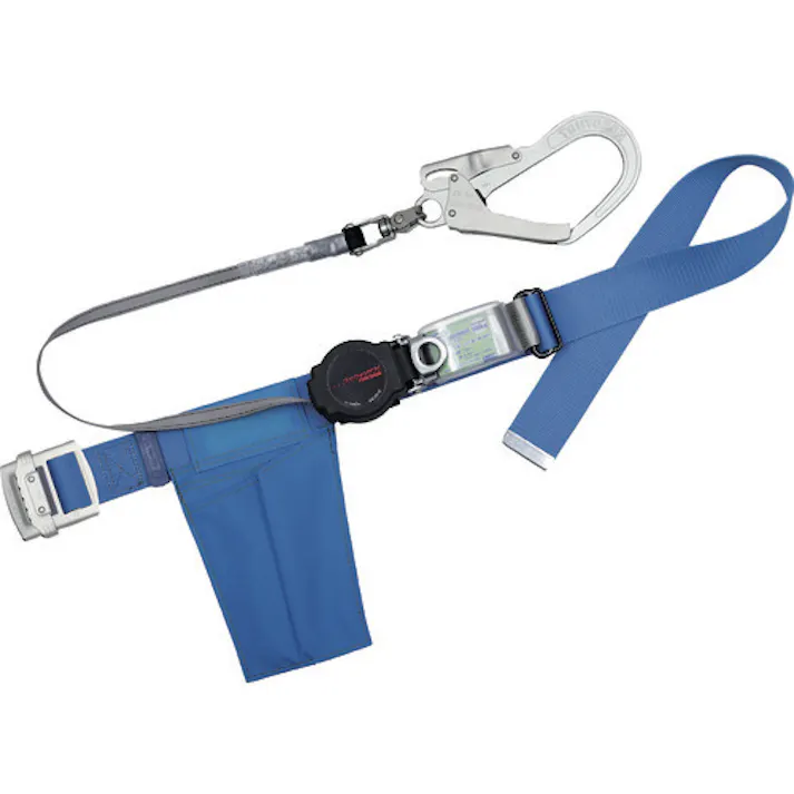 【CAINZ-DASH】藤井電工 胴ベルト型墜落制止用器具(巻取タイプ)ロック機構付き ワン・ハンドリトライト 青 Mサイズ 幅50MM×長さ1200MM TB-ORL-593SV-BL4-M-BP【別送品】
