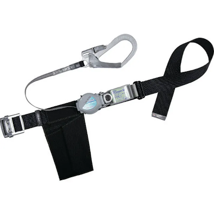 【CAINZ-DASH】藤井電工 胴ベルト型墜落制止用器具(巻取タイプ)ロック機構付き 2WAYリトラ 黒 Mサイズ 幅50MM×長さ1200MM TB-TRN-599-BLK-M-BP【別送品】