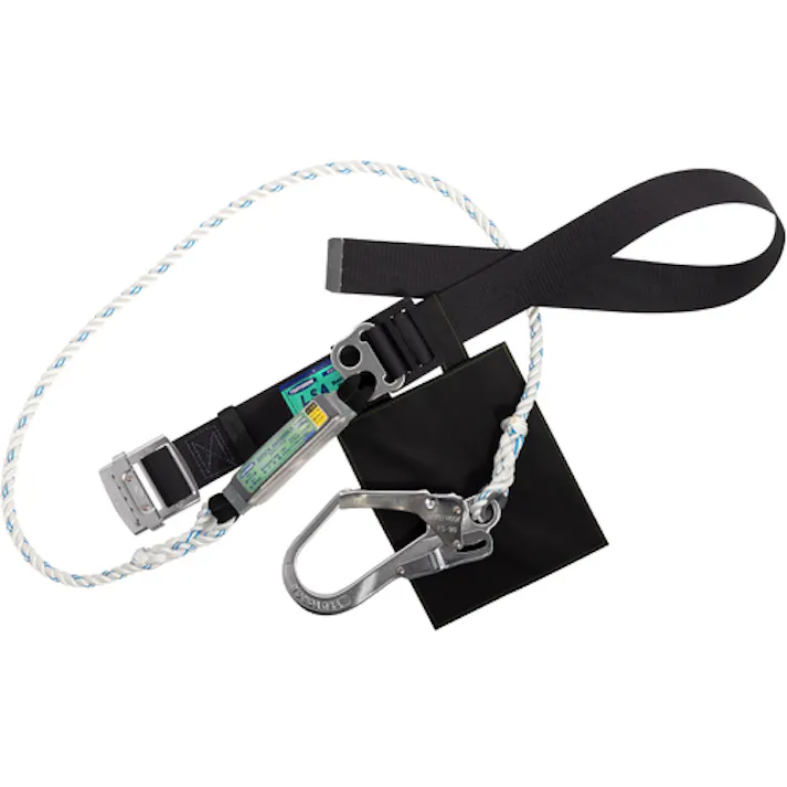 【CAINZ-DASH】藤井電工 胴ベルト型墜落制止用器具(ロープタイプ) LSA(三つ打ちロープ) 黒 Mサイズ 幅50MM×長さ1200MM TB-LSA-590-BLK-M-BP【別送品】