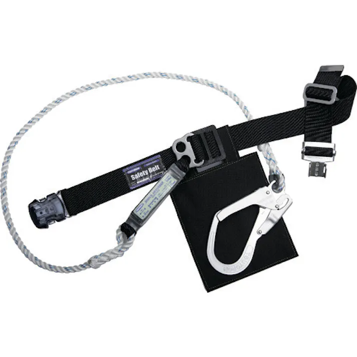 【CAINZ-DASH】藤井電工 胴ベルト型墜落制止用器具(ロープタイプ) セフライト(三つ打ちロープ) 黒 Mサイズ 幅50MM×長さ1200MM ワンタッチバックル仕様 TB-SAF-OT593-BLK-M-BP【別送品】