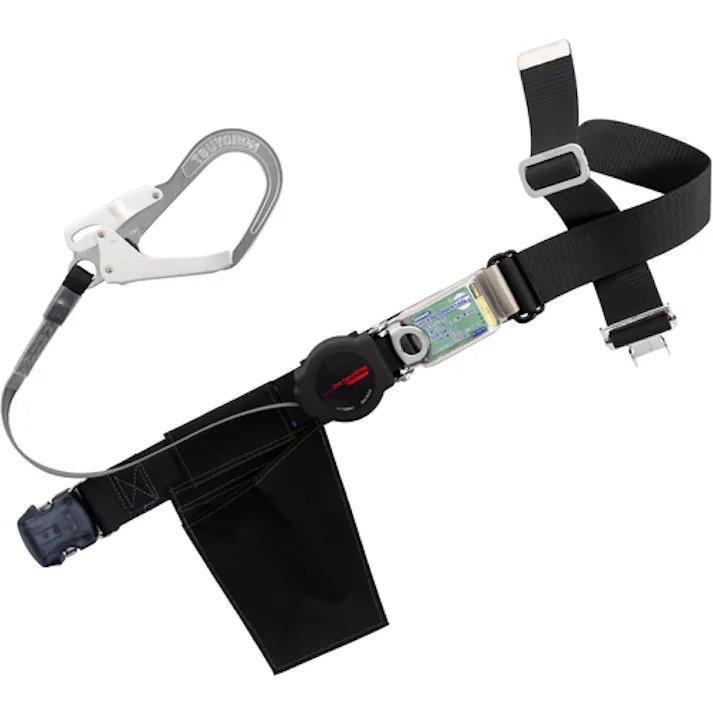 【CAINZ-DASH】藤井電工 胴ベルト型墜落制止用器具(巻取タイプ)ロック機構付き ワン・ハンドリトライト 黒 Mサイズ 幅50MM×長さ1200MM ワンタッチバックル仕様 TB-ORL-OT593-BLK-M-BP【別送品】