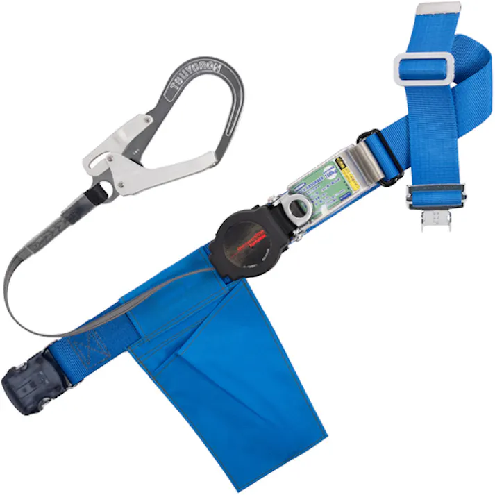 【CAINZ-DASH】藤井電工 胴ベルト型墜落制止用器具(巻取タイプ)ロック機構付き ワン・ハンドリトライト 青 Mサイズ 幅50MM×長さ1200MM ワンタッチバックル仕様 TB-ORL-OT593-BL4-M-BP【別送品】