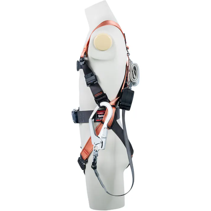 【CAINZ-DASH】藤井電工 コアハーネス 胴ベルト付き シングルランヤード付き ロック機構付き巻取式ワン・ハンドリトラ オレンジ Mサイズ TH-502-OH93SV-OT-OR-M-R23-BX【別送品】