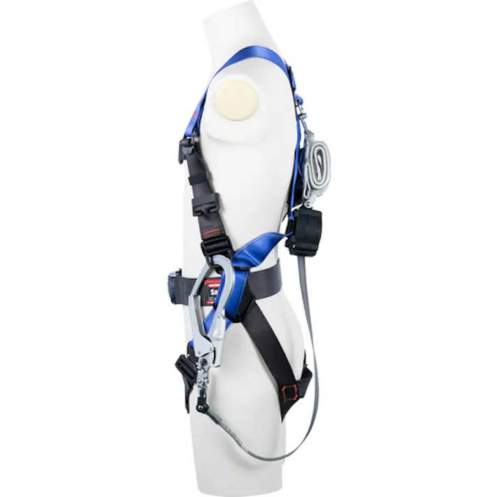 【CAINZ-DASH】藤井電工 コアハーネス 胴ベルト付き シングルランヤード付き ロック機構付き巻取式ワン・ハンドリトラ パープル Mサイズ TH-502-OH93SV-OT-P-M-R23-BX【別送品】