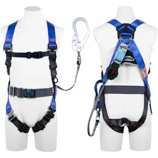 【CAINZ-DASH】藤井電工 コアハーネス 胴ベルト付き シングルランヤード付き ロック機構付き巻取式ワン・ハンドリトラ パープル Lサイズ TH-502-OH93SV-OT-P-L-R23-BX【別送品】