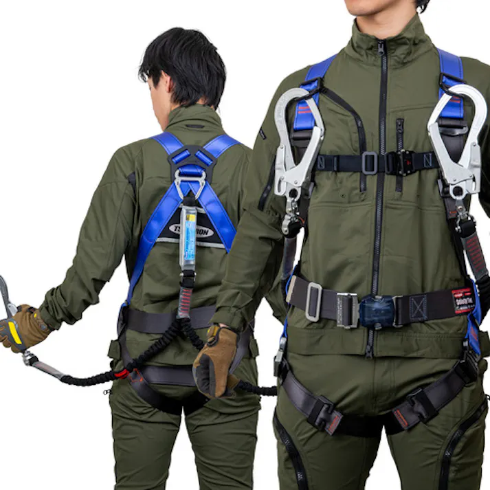 【CAINZ-DASH】藤井電工 コアハーネス 胴ベルト付き ツインランヤード付き 伸縮式ノビロン(BK) パープル Lサイズ TH-502-2NV93SV-OT-P-L-2R23-BX【別送品】