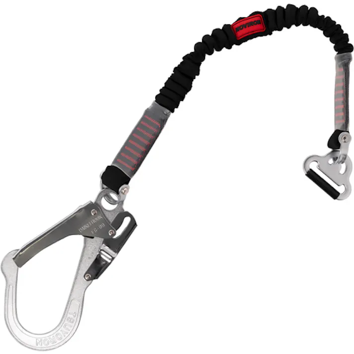 【CAINZ-DASH】藤井電工 胴ベルト型墜落制止用器具用補助ロープ 伸縮式ノビロン(BK)連結環FL-51・フックFS-99-1 D環止めなし TBL-AT-NV5991-BK-N-BP【別送品】