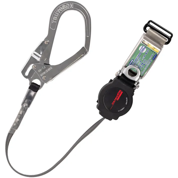 【CAINZ-DASH】藤井電工 胴ベルト型墜落制止用器具用ランヤード(巻取タイプ)ロック機構付き ワン・ハンドリトラ フックFS-99 TBL-AR-ORN-599-BP【別送品】