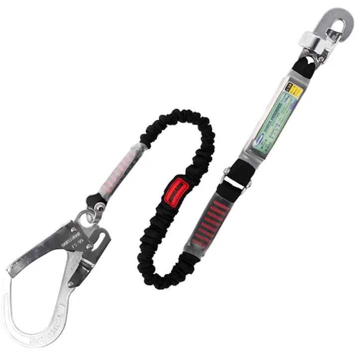 【CAINZ-DASH】藤井電工 胴ベルト型墜落制止用器具用ランヤード(伸縮タイプ)ノビロン(BK)ショックアブソーバ+フックFS-25・フックFS-99 TBL-NV99-BK-BP【別送品】
