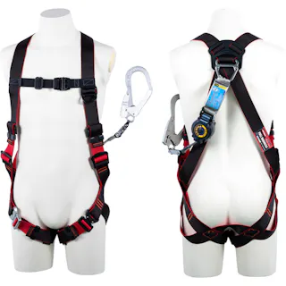 【CAINZ-DASH】藤井電工 レヴォハーネス シングルランヤード付き ロック機構付き巻取式SRリトラ 黒・赤 Lサイズ TH-508-TR93SV-OT-BKR-L-R23-BX【別送品】