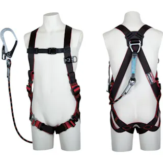 【CAINZ-DASH】藤井電工 レヴォハーネス シングルランヤード付き Gブレード(黒) 黒・赤 Mサイズ TH-508-GB99-OT-BKR-M-R26-BX【別送品】