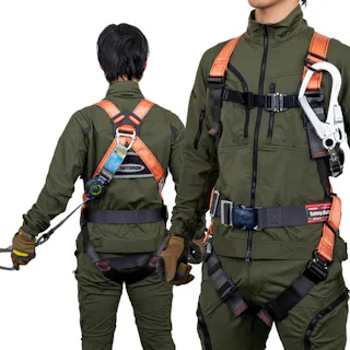 【CAINZ-DASH】藤井電工 コアハーネス 胴ベルト付き シングルランヤード付き ロック機構付き巻取式SRリトラ オレンジ Mサイズ TH-502-TR93SV-OT-OR-M-R23-BX【別送品】