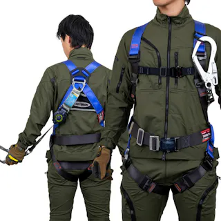 【CAINZ-DASH】藤井電工 コアハーネス 胴ベルト付き シングルランヤード付き ロック機構付き巻取式SRリトラ パープル Lサイズ TH-502-TR93SV-OT-P-L-R23-BX【別送品】