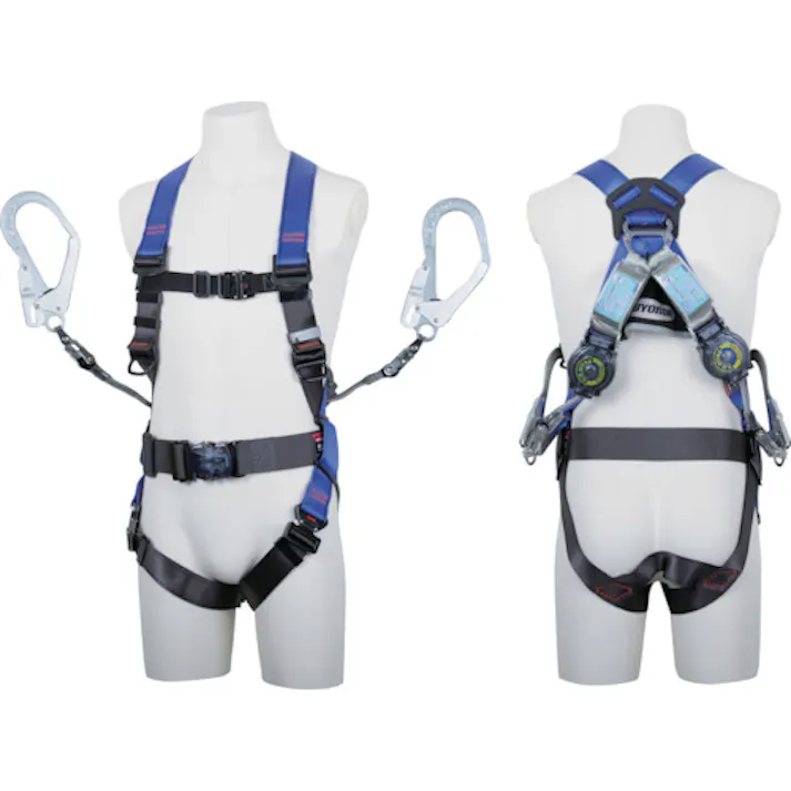 【CAINZ-DASH】藤井電工 コアハーネス 胴ベルト付き ツインランヤード付き ロック機構付き巻取式SRリトラ パープル Mサイズ TH-502-2TR93SV-OT-M-P-2R23-BX【別送品】