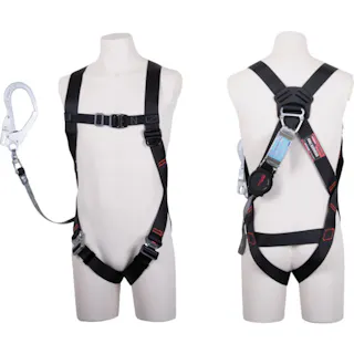 【CAINZ-DASH】藤井電工 ライトハーネス シングルランヤード付き ロック機構付き巻取式ワン・ハンドリトラ 黒 Mサイズ TH-510-OH93SV-OT-BLK-M-R23-BX【別送品】