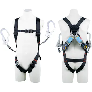 【CAINZ-DASH】藤井電工 ライトハーネス ツインランヤード付き ロック機構付き巻取式SRリトラ 黒 Mサイズ TH510-2TR93SV-OT-BLK-M-2R23-BX【別送品】