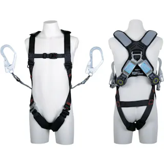 【CAINZ-DASH】藤井電工 スマートハーネス ツインランヤード付き ロック機構付き巻取式SRリトラ 黒 Mサイズ THSM510-2TR93SV-OT-BLKM-2R23BX【別送品】