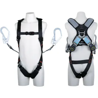 【CAINZ-DASH】藤井電工 スマートハーネス ツインランヤード付き ロック機構付き巻取式SRリトラ 黒 Lサイズ THSM510-2TR93SV-OT-BLKL-2R23BX【別送品】