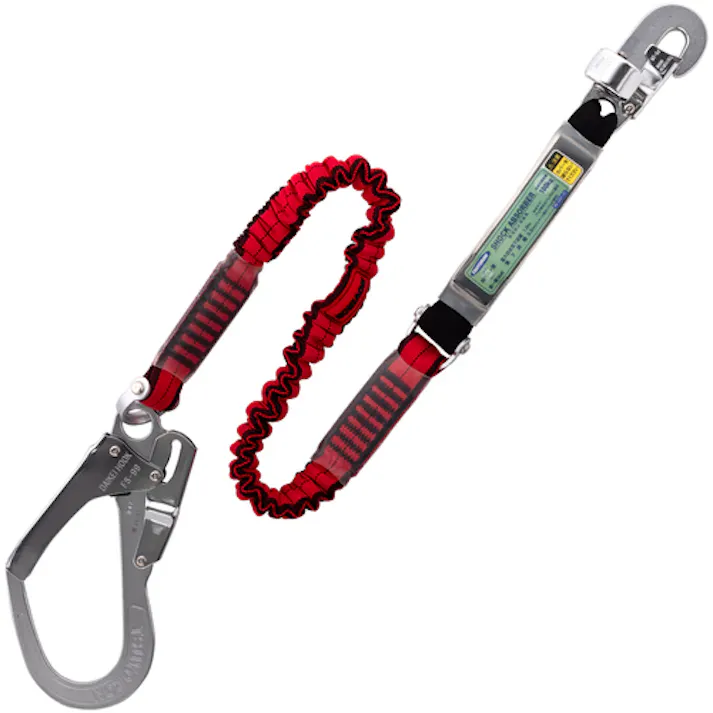 【CAINZ-DASH】藤井電工 胴ベルト型墜落制止用器具用ランヤード(伸縮タイプ)ノビロン(RE)ショックアブソーバ+フックFS-25・フックFS-99 TBL-NV99-RE-BP【別送品】