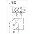 【CAINZ-DASH】ハンマーキャスター 旋回式ウレタン車輪（ナイロンホイール）５０ｍｍ 420E-UR50【別送品】