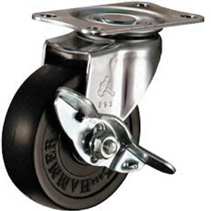 ハンマー Eシリーズ旋回式ゴム車輪 ストッパー付 415E-R65 65mm