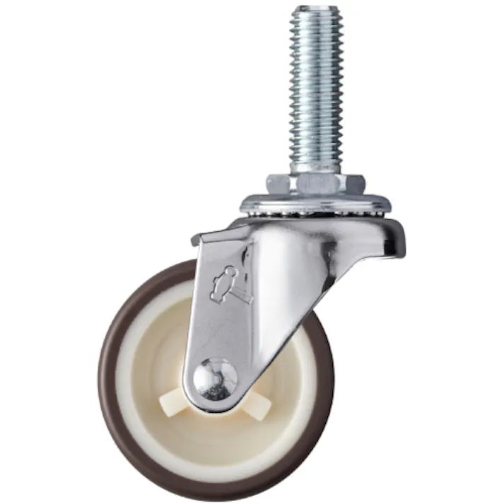 【CAINZ-DASH】ハンマーキャスター ねじ込み旋回式ウレタン車輪(ナイロンホイール)50mm M12 420EA-UR50【別送品】