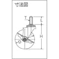 【CAINZ-DASH】ハンマーキャスター ねじ込み旋回式ゴム車輪　１５０ｍｍ　ストッパー付 415EA-R150【別送品】