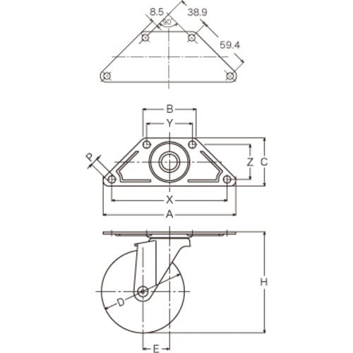 インドブラスキャスタープレート アトムダイレクトショップ/拡大画像
