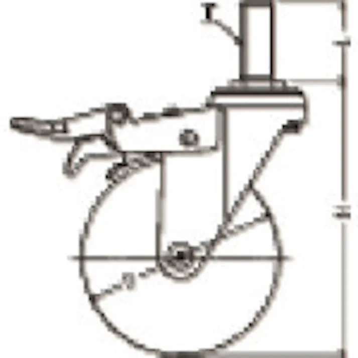 【CAINZ-DASH】ハンマーキャスター ねじ込み旋回式ゴム車輪 100mm トータルロック 915EA-PR100【別送品】