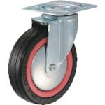 【CAINZ-DASH】ハンマーキャスター 旋回式ゴム車輪（ナイロンホイール・ボールベアリング）１２５ｍｍ　トータルロック 420M-RB125【別送品】