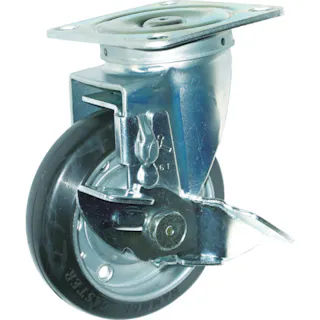 【CAINZ-DASH】ハンマーキャスター 旋回式ゴム車輪(ローラーベアリング)150mm ストッパー付 413S-RB150【別送品】