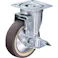 【CAINZ-DASH】ハンマーキャスター 旋回式ウレタン車輪(ナイロンホイール・ボールベアリング)125mm ストッパー付 413S-UB125【別送品】