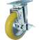 【CAINZ-DASH】ハンマーキャスター 旋回式ウレタン車輪(ローラーベアリング)150mm ストッパー付 413S-URB150【別送品】