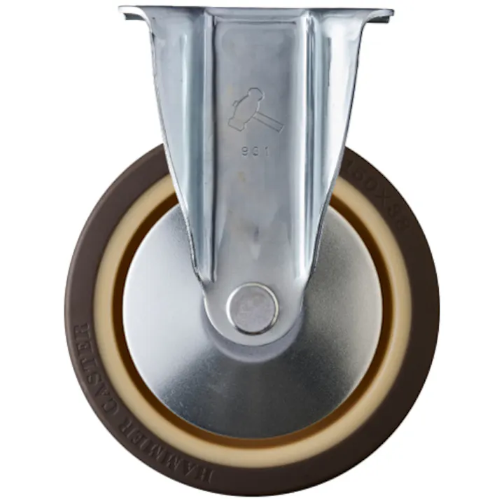 【CAINZ-DASH】ハンマーキャスター 固定式ウレタン車輪(ラジアルボールベアリング)150mm 420SRP-UB150【別送品】