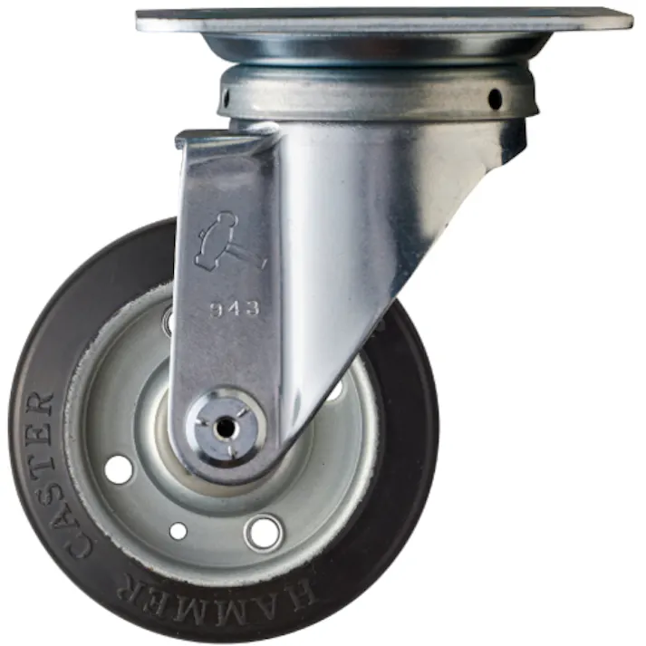 【CAINZ-DASH】ハンマーキャスター 旋回式ゴム車輪 100mm 400S-R100【別送品】