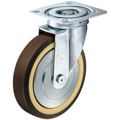 【CAINZ-DASH】ハンマーキャスター 旋回式ウレタン車輪（ナイロンホイール・ラジアルボールベアリング）１００ｍｍ 400S-UB100【別送品】