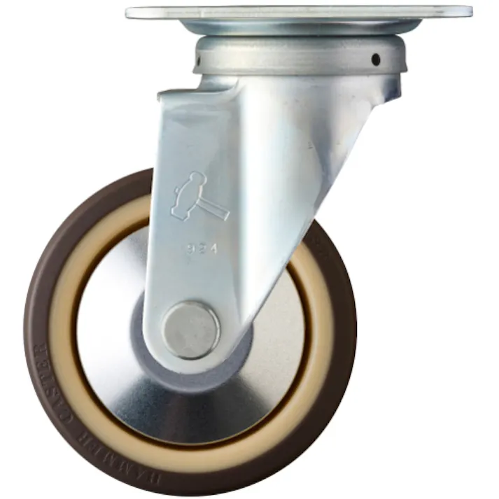 【CAINZ-DASH】ハンマーキャスター 旋回式ウレタン車輪(ナイロンホイール・ラジアルボールベアリング)125mm 400S-UB125【別送品】